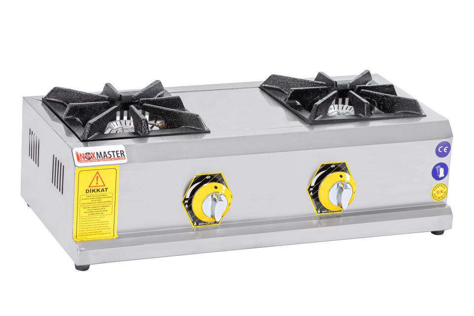 2 Gözlü Set Üstü Mini Gazlı Ocak LPG Uyumlu Sanayi Tipi 6 kW