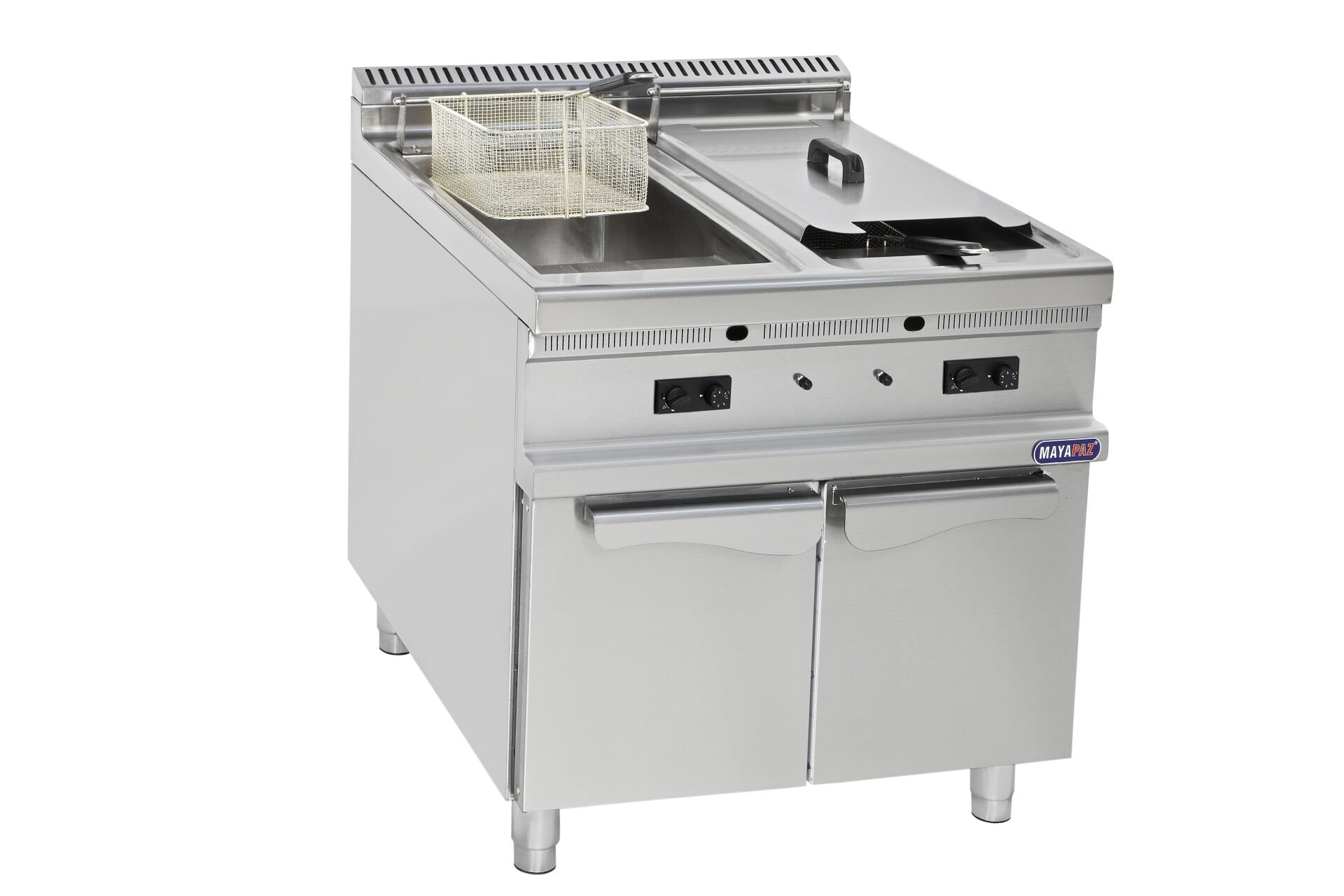 Çift Hazneli Gazlı Fritöz 22+22 Litre 24 kW LPG & Doğalgaz Uyumlu Alt Dolaplı