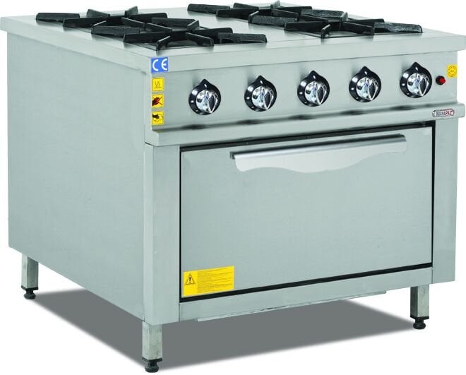 4 Brülörlü Gazlı Kuzine Fırınlı 39.2 kW 1000x1000