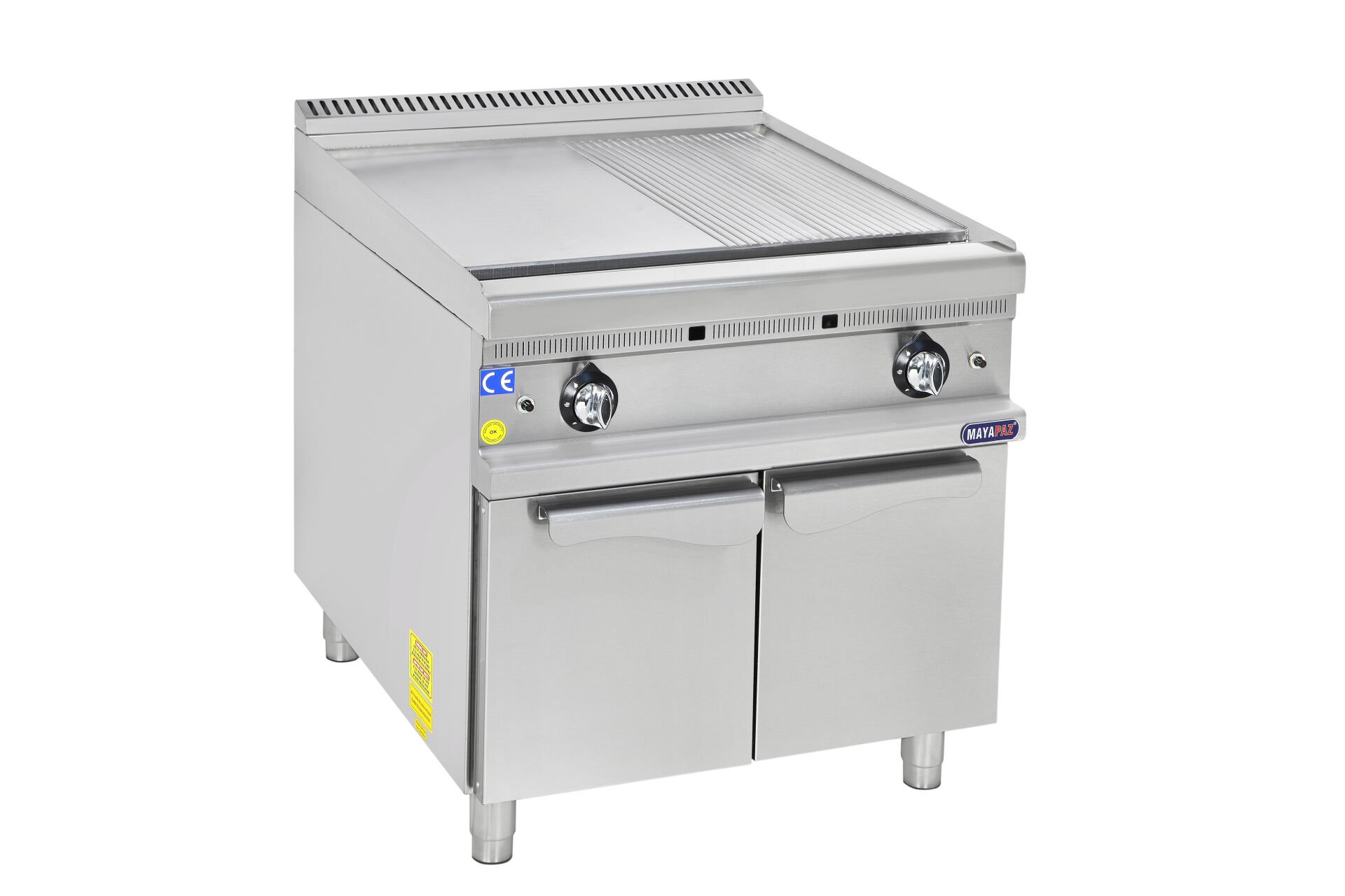 Gazlı Yarı Oluklu Izgara Dolaplı 800x900x850 mm 24 kW