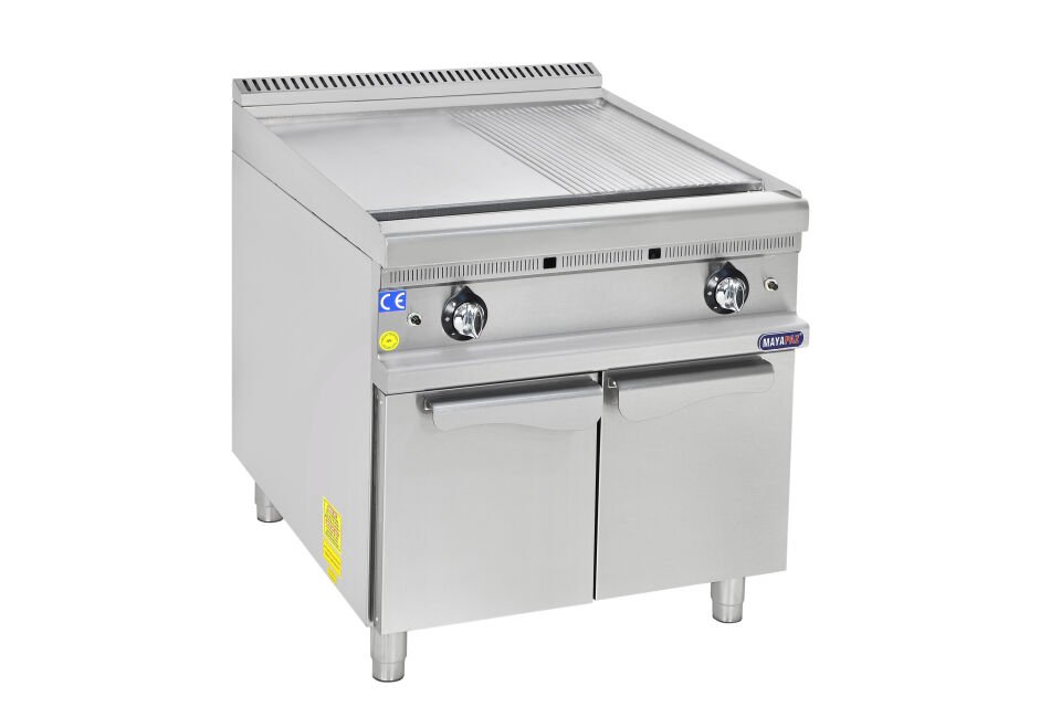 Gazlı Yarı Oluklu Izgara Dolaplı 800x900x850 mm 24 kW