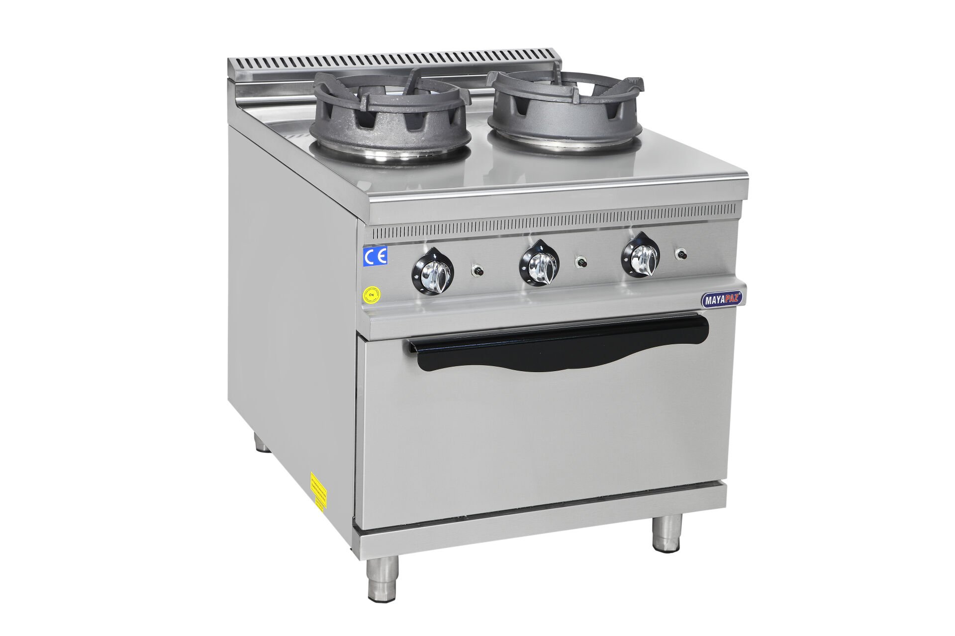 Gazlı Wok Ocak İkili Dolaplı 800x900x850 mm 32 kW