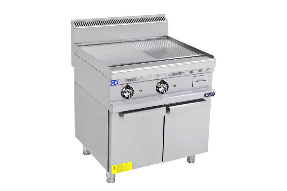 Dolaplı Yarı Oluklu Elektrikli Izgara 800x700x850 mm – 12 kW