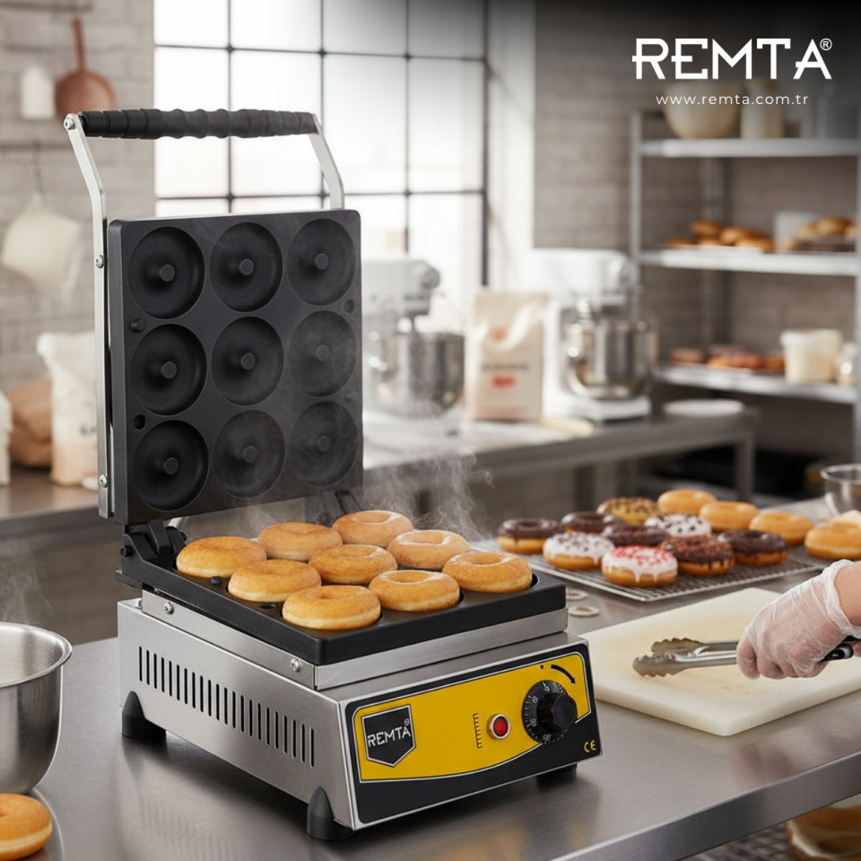 Remta 9'lu Donut Makinesi Elektrikli Dijital Zamanlayıcılı 1500W
