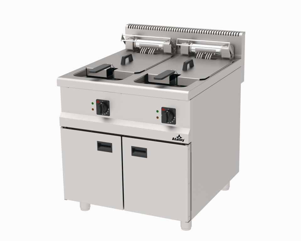 Dolaplı Çift Hazneli Elektrikli Endüstriyel Fritöz 33 kW