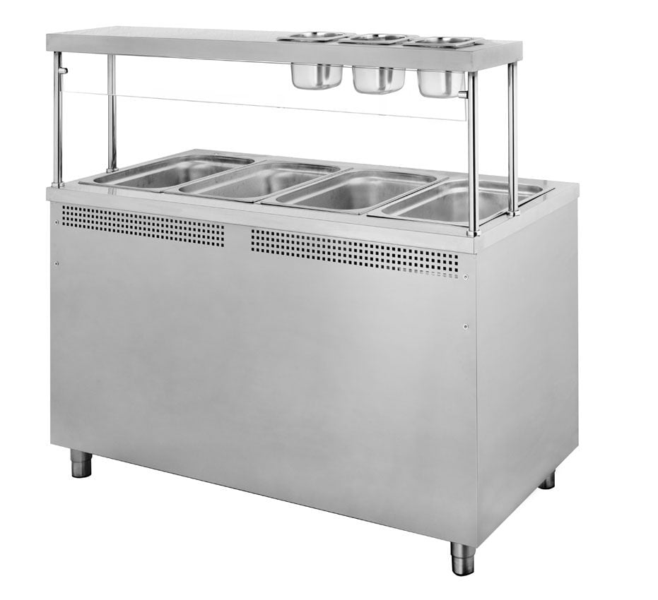 Paslanmaz Çelik Elektrikli 4 Hazneli Benmari 1500x700 mm