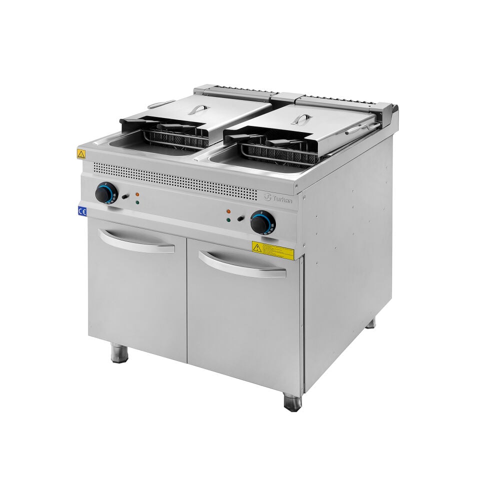 Paslanmaz Çelik Çift Hazneli Elektrikli Fritöz 24+24 Litre 33 kW