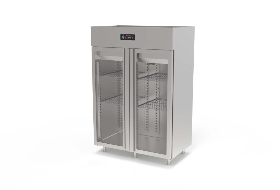 Endüstriyel Çift Kapılı Camlı Dikey Buzdolabı 1200 Litre (-2/+8°C) A+
