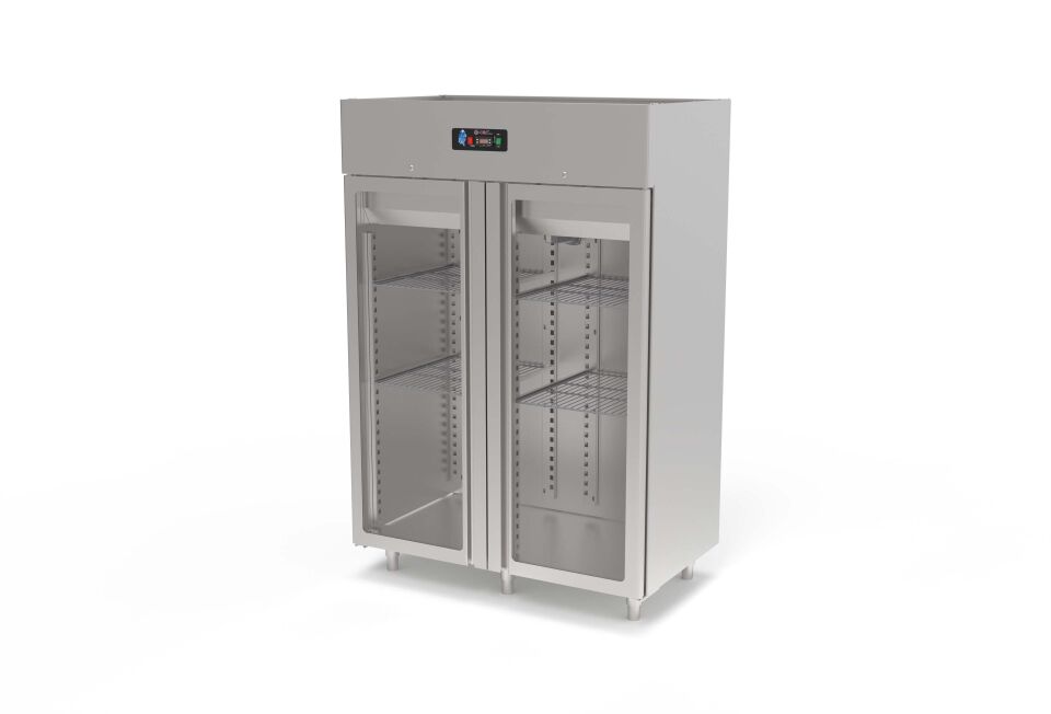 Endüstriyel Çift Kapılı Camlı Dikey Derin Dondurucu 1200 Litre (-10/-22°C)
